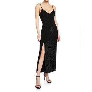 Retrofete Sequin Midi Dress in Black